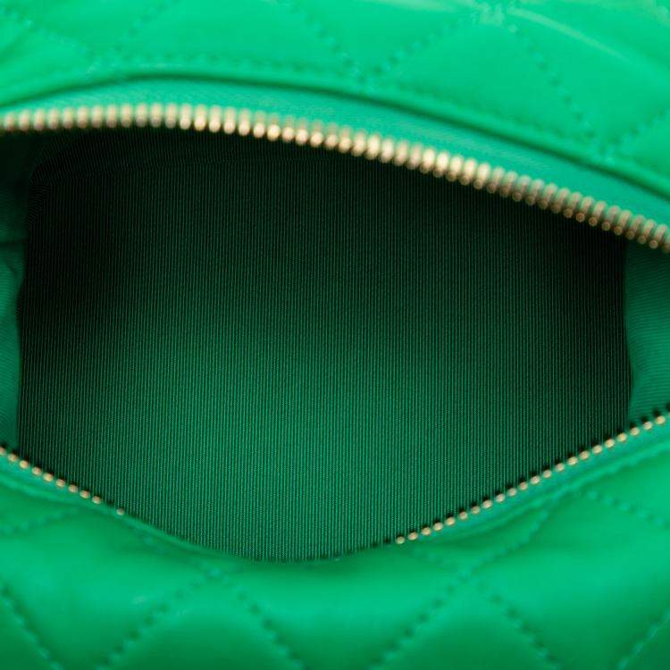 Pre Owned Chanel Green Small Quilted Lambskin Perfect Meeting Hobo