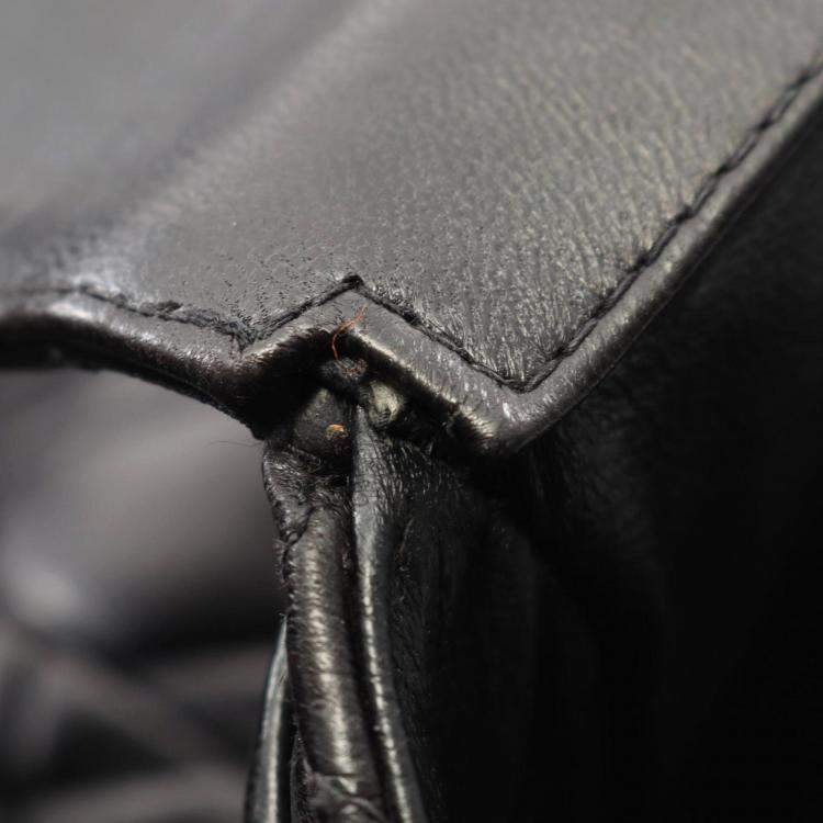 Pre Owned Chanel Matelasse Backpack Bag In Lambskin Leather Black