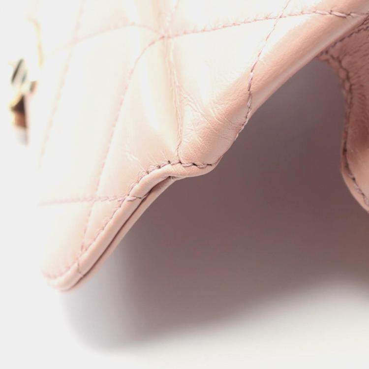 مملوكة مسبقًا Chanel Matelasse Top Handle Shoulder Bag Leather Pink