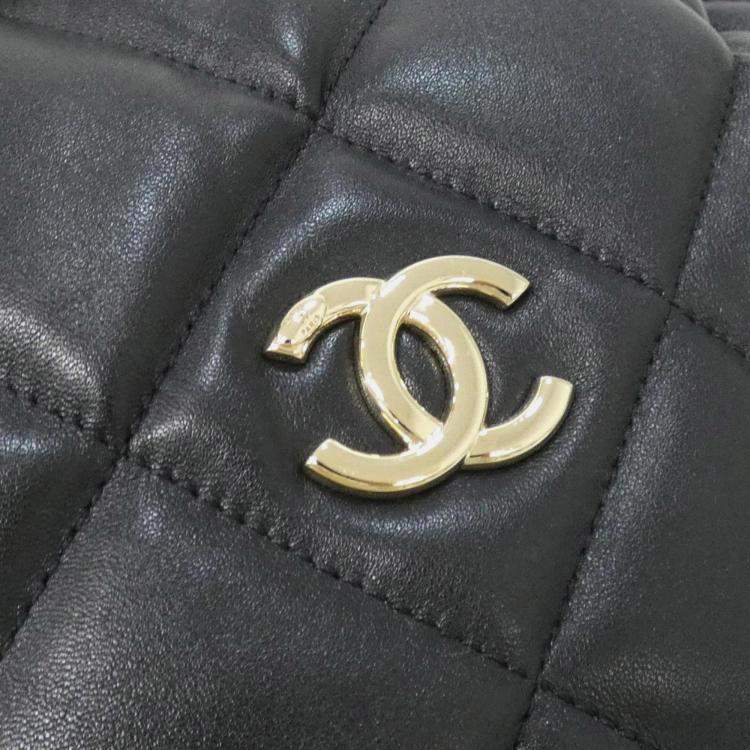 Pre Owned Chanel Black Leather Backpack