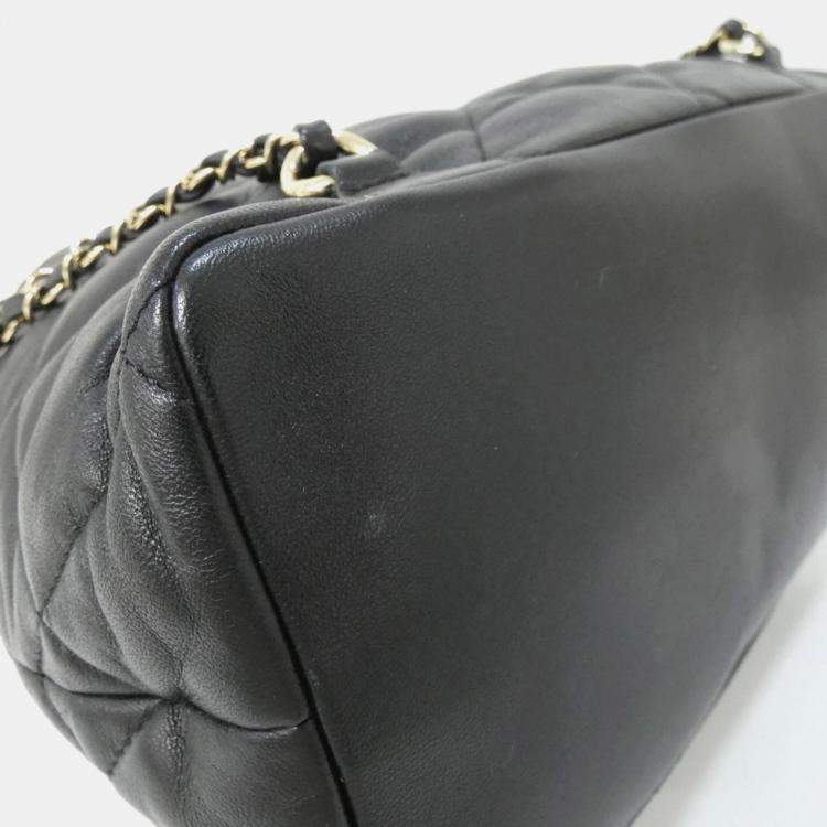 Pre Owned Chanel Black Leather Backpack