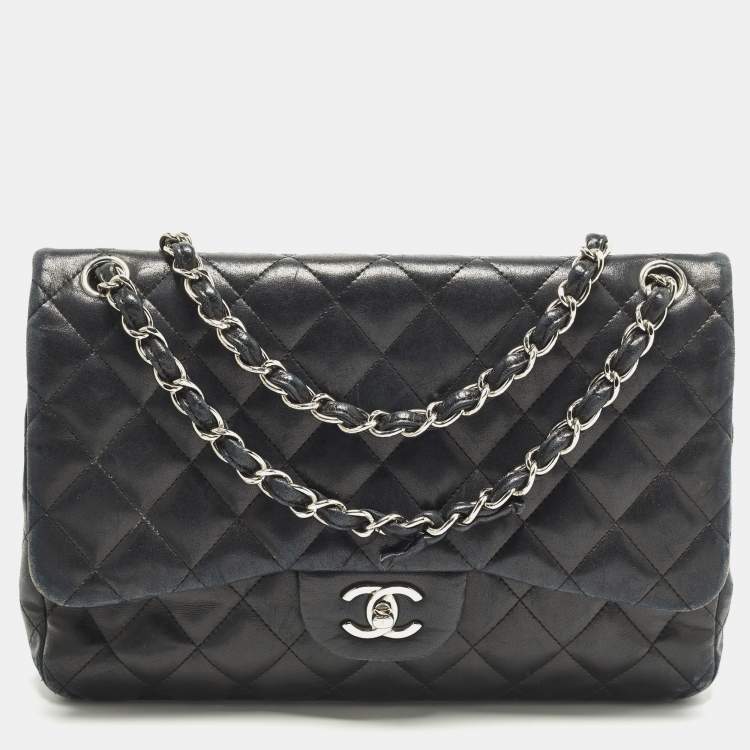 مملوكة مسبقًا Chanel Classic Double Flap Jumbo Black Quilted Leather Bag