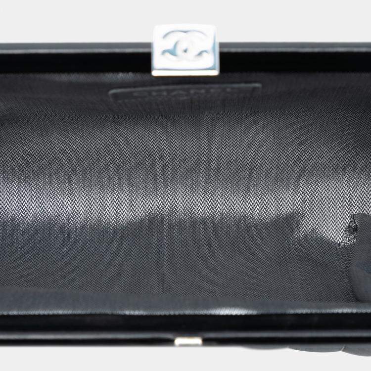 Pre Owned Chanel Black Quilted Lambskin Mademoiselle Ligne Clutch