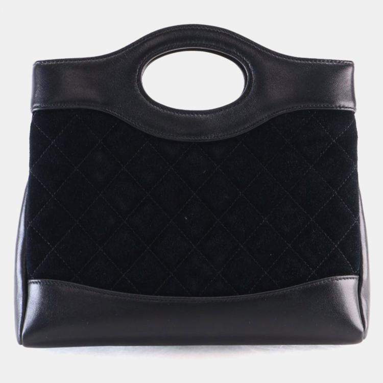 Pre Owned Chanel Mini Black Suede 31 Shopping Bag GHW