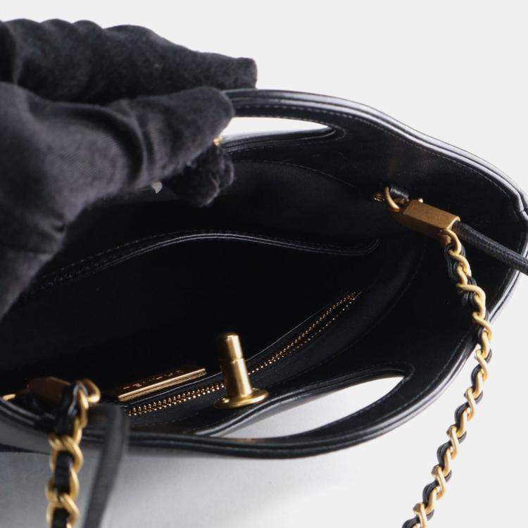 Pre Owned Chanel Mini Black Suede 31 Shopping Bag GHW