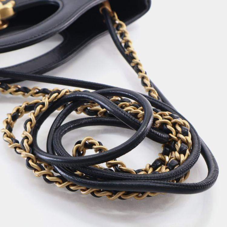 Pre Owned Chanel Mini Black Suede 31 Shopping Bag GHW