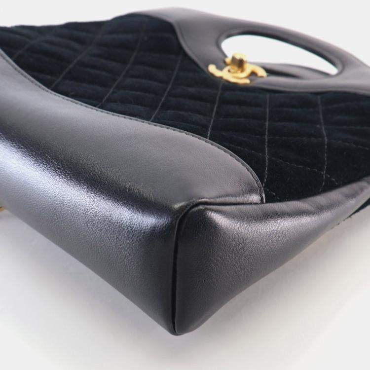 Pre Owned Chanel Mini Black Suede 31 Shopping Bag GHW