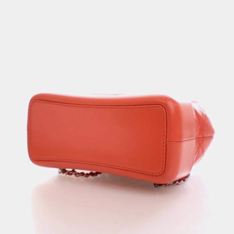 Pre Owned Chanel Crumpled Red Calfskin Gabrielle Backpack