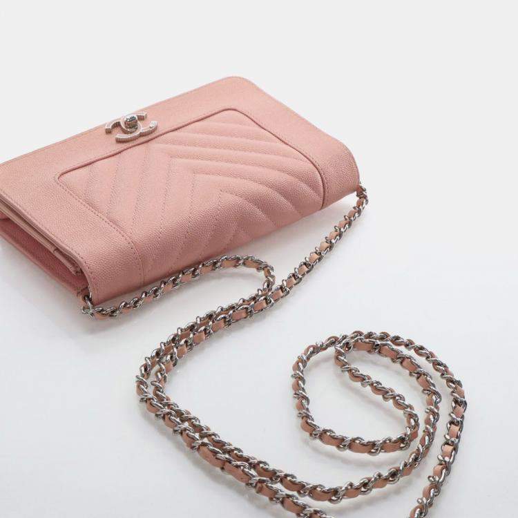 Pre Owned Chanel Caviar Mademoiselle Wallet On Chain (WOC)