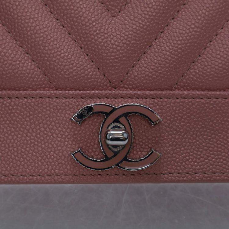 Pre Owned Chanel Caviar Mademoiselle Wallet On Chain (WOC)