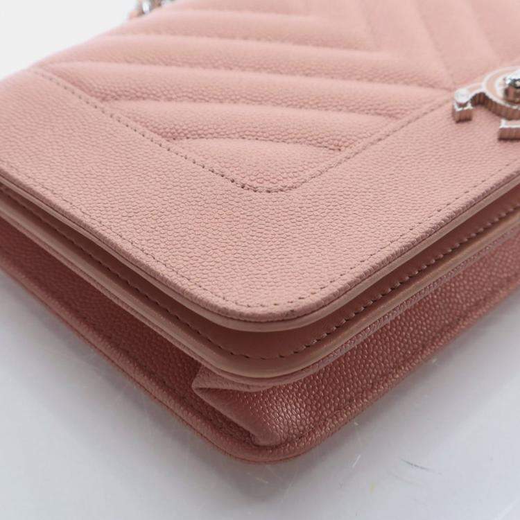 Pre Owned Chanel Caviar Mademoiselle Wallet On Chain (WOC)