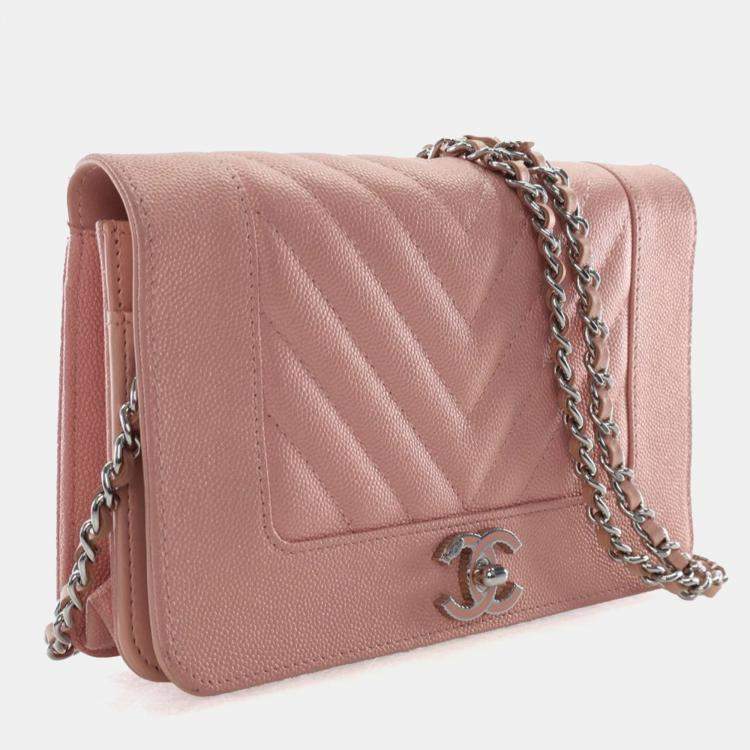 Pre Owned Chanel Caviar Mademoiselle Wallet On Chain (WOC)