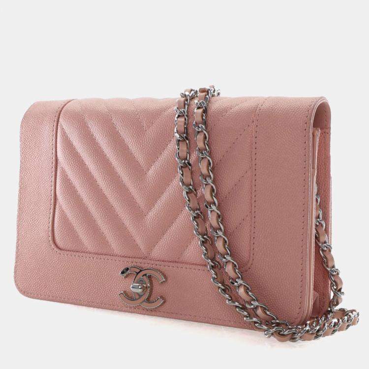 Pre Owned Chanel Caviar Mademoiselle Wallet On Chain (WOC)