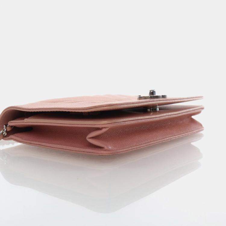 Pre Owned Chanel Caviar Mademoiselle Wallet On Chain (WOC)