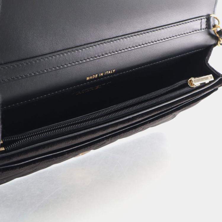 Pre Owned Chanel Small Velvet East West Clutch On Chain