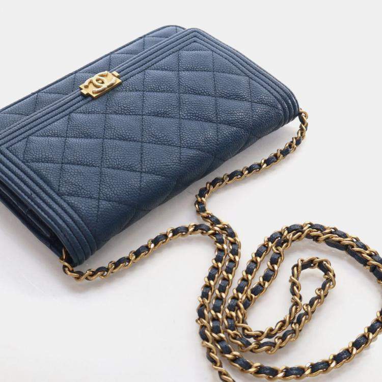 Pre Owned Chanel Caviar Boy Wallet On Chain (WOC)