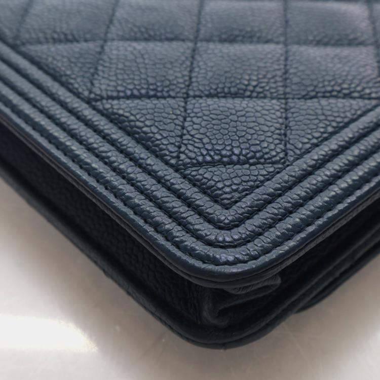 Pre Owned Chanel Caviar Boy Wallet On Chain (WOC)