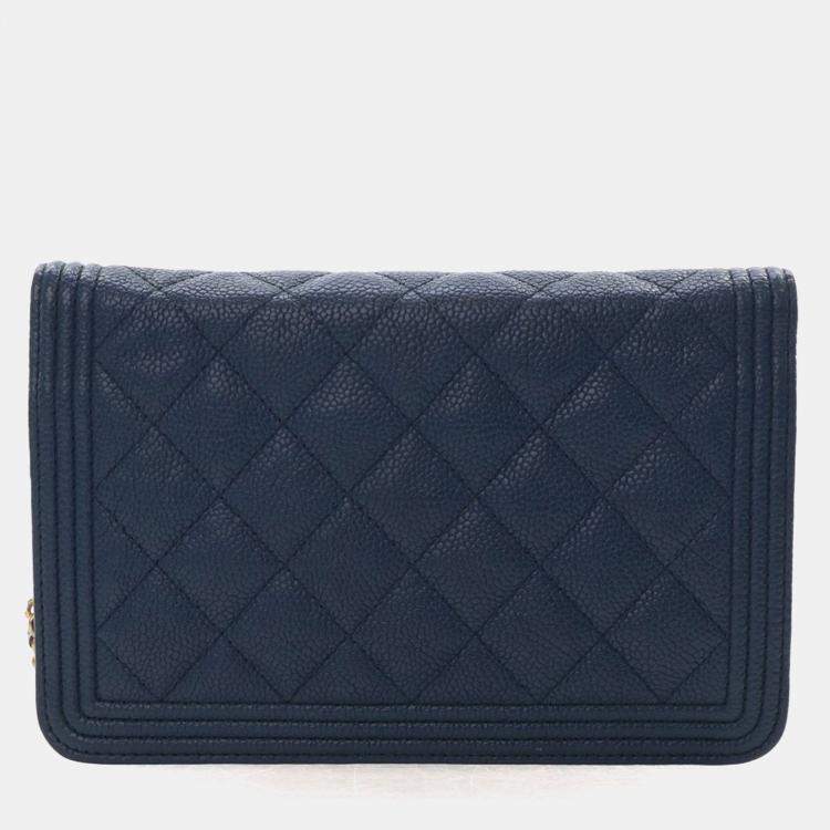 Pre Owned Chanel Caviar Boy Wallet On Chain (WOC)