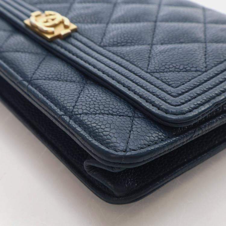 Pre Owned Chanel Caviar Boy Wallet On Chain (WOC)