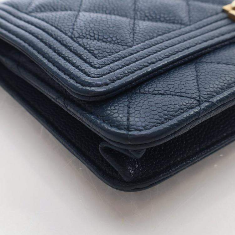 Pre Owned Chanel Caviar Boy Wallet On Chain (WOC)
