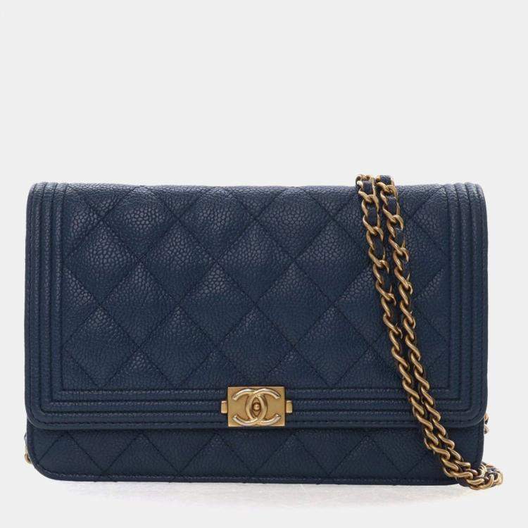 Pre Owned Chanel Caviar Boy Wallet On Chain (WOC)