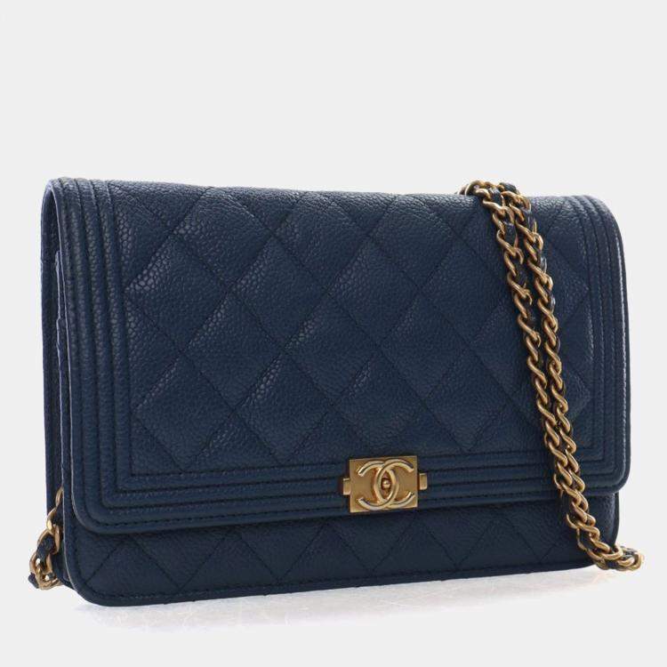 Pre Owned Chanel Caviar Boy Wallet On Chain (WOC)