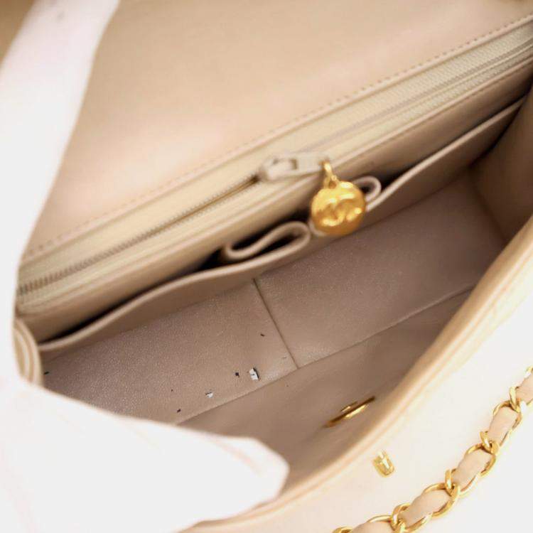 Pre Owned Chanel Vintage Small Lambskin Square Classic Flap Bag