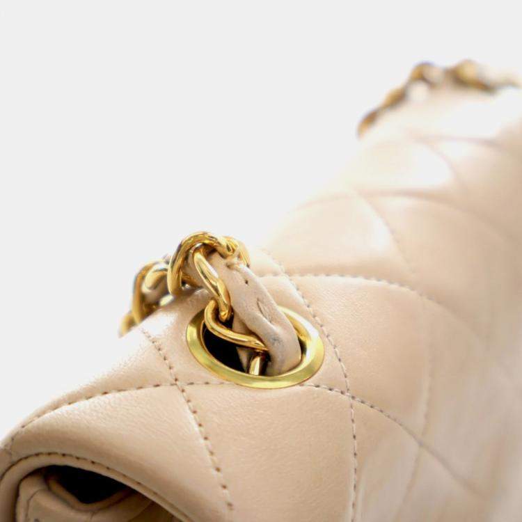 Pre Owned Chanel Vintage Small Lambskin Square Classic Flap Bag