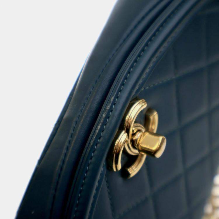 Pre Owned Chanel Mini Lambskin Curved Shoulder Bag