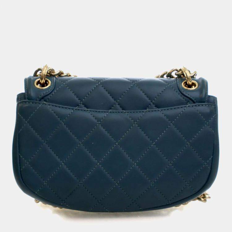 Pre Owned Chanel Mini Lambskin Curved Shoulder Bag