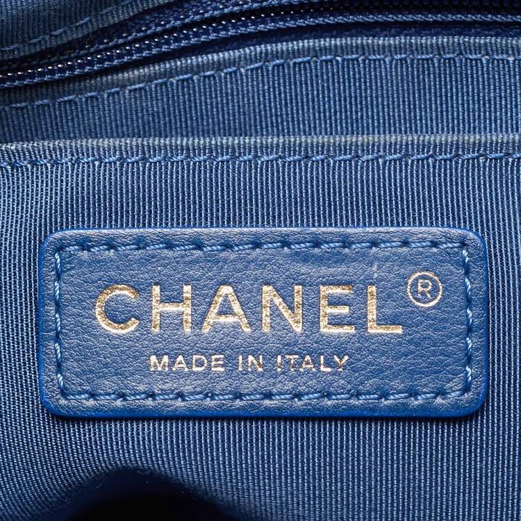 Pre Owned Chanel Urban Spirit Small Blue Quilted Leather Backpack