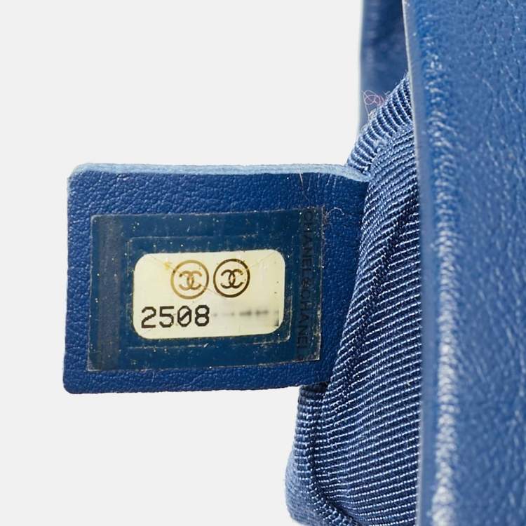 Pre Owned Chanel Urban Spirit Small Blue Quilted Leather Backpack