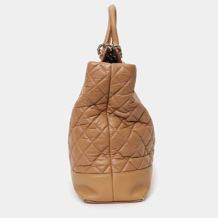 Pre Owned Chanel 2011/12 Brown Leather Quilted Be CC Tote