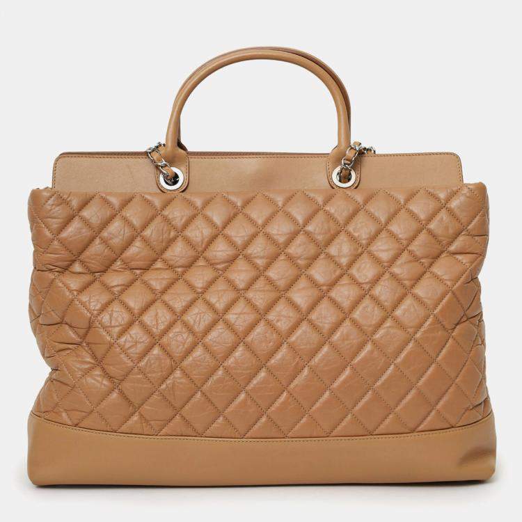 Pre Owned Chanel 2011/12 Brown Leather Quilted Be CC Tote