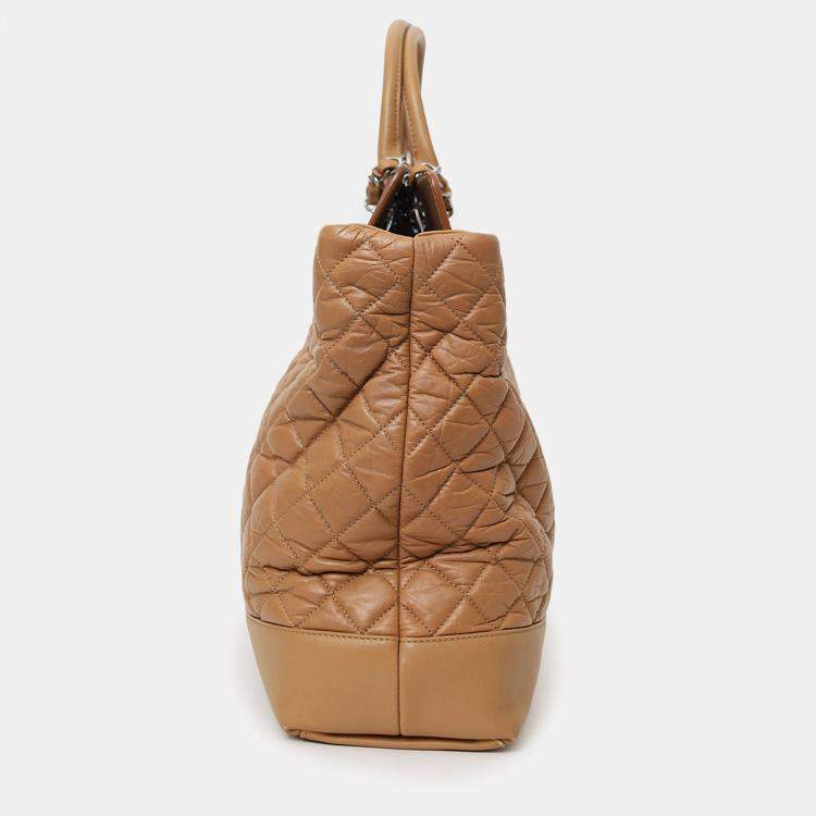 Pre Owned Chanel 2011/12 Brown Leather Quilted Be CC Tote