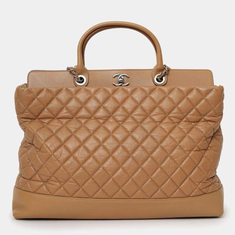 Pre Owned Chanel 2011/12 Brown Leather Quilted Be CC Tote