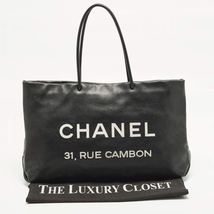 Pre Owned Chanel 31 Rue Cambon Black Leather Tote