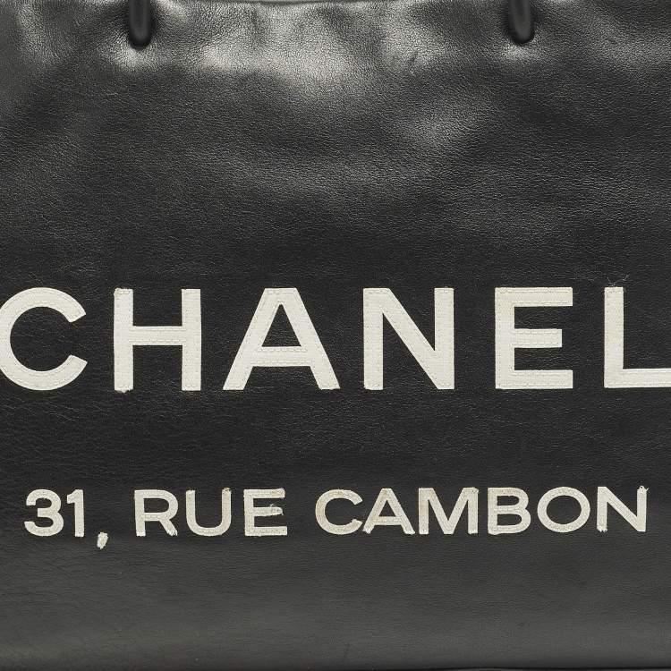 Pre Owned Chanel 31 Rue Cambon Black Leather Tote