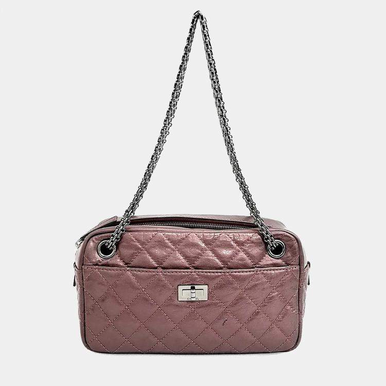 Pre Owned Chanel Pink Leather Vintage 2.55 Camera Bag Small
