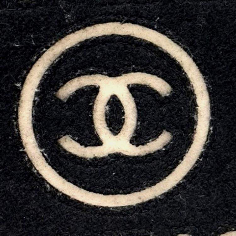 Pre Owned Chanel Black Fabric Deauville Clutch New Medium