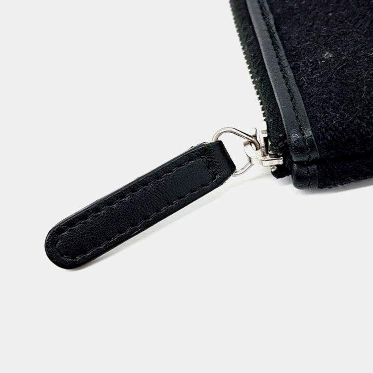 Pre Owned Chanel Black Fabric Deauville Clutch New Medium