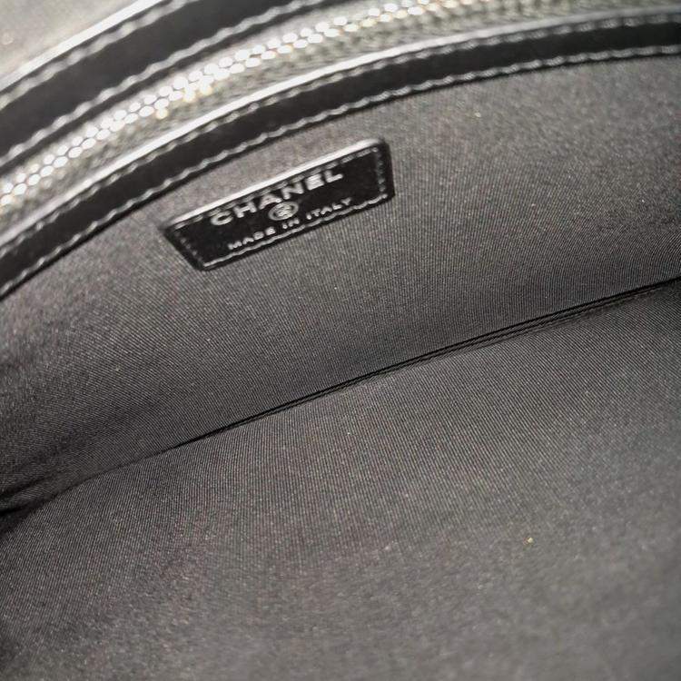 Pre Owned Chanel Black Fabric Deauville Clutch New Medium