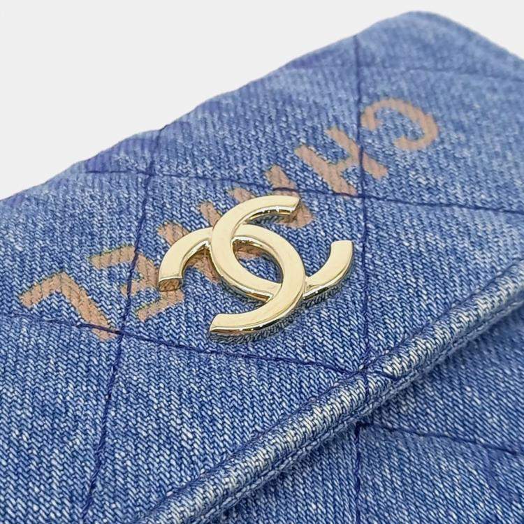 Pre Owned Chanel Blue Denim Crossbody Bag