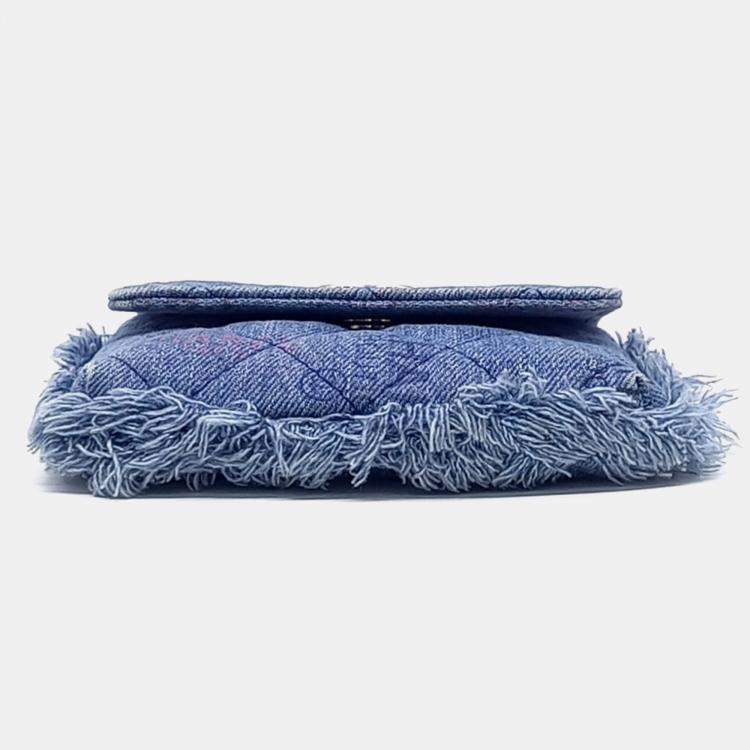 Pre Owned Chanel Blue Denim Crossbody Bag