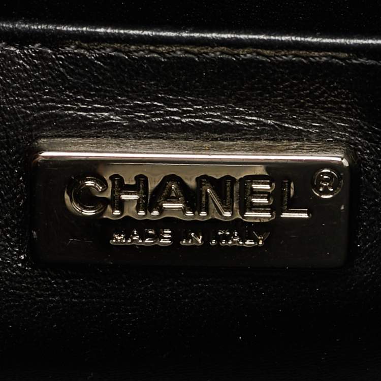 Pre Owned Chanel Classic Single Flap Medium Black/Grey Sequins Shoulder Bag