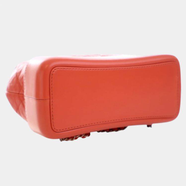 Pre Owned Chanel Red Small Aged Calfskin Gabrielle Backpack