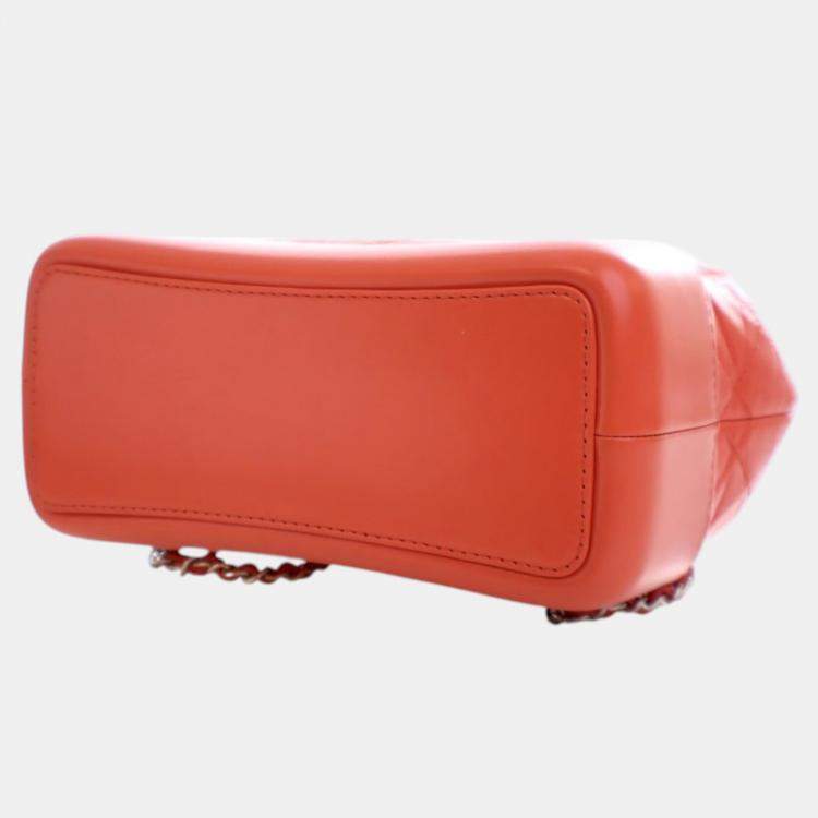 Pre Owned Chanel Red Small Aged Calfskin Gabrielle Backpack