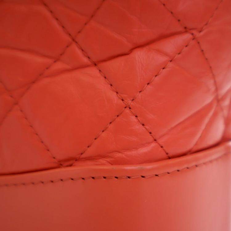 Pre Owned Chanel Red Small Aged Calfskin Gabrielle Backpack