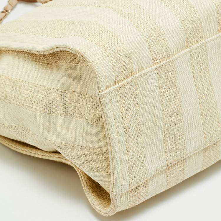 Pre Owned Chanel Deauville Extra Large Tan/Natural Raffia Shopper Tote