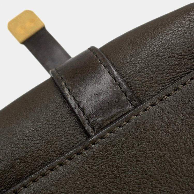 Pre Owned Chanel Cc Logo Chain shoulder Bag Brown Leather